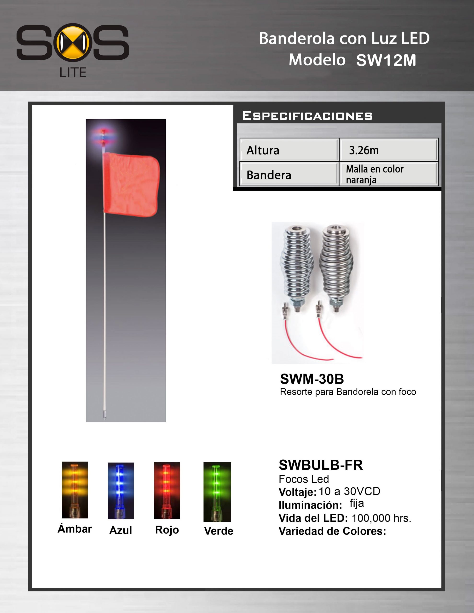 Banderola con Luz LED SW12M - MonTech